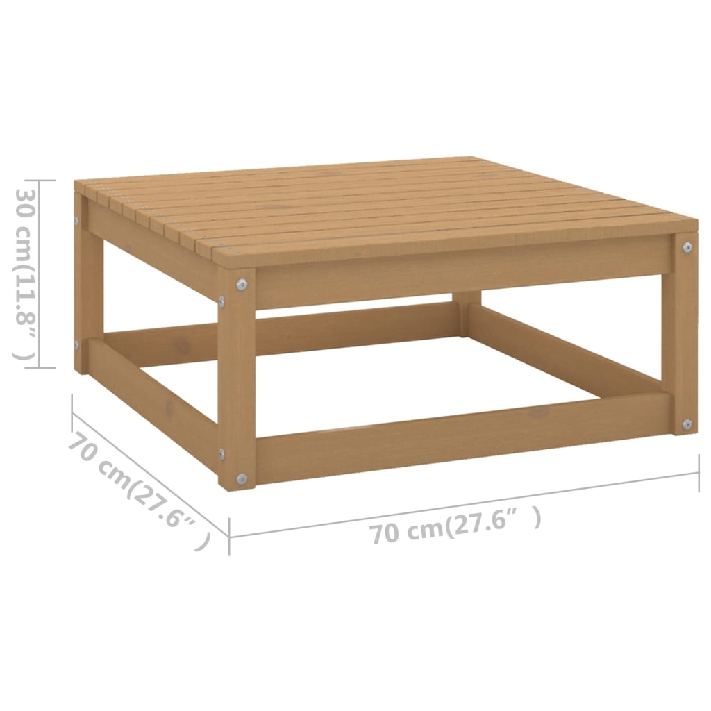 Set de muebles de jardín 7 pzs cojines madera pino marrón miel vidaXL