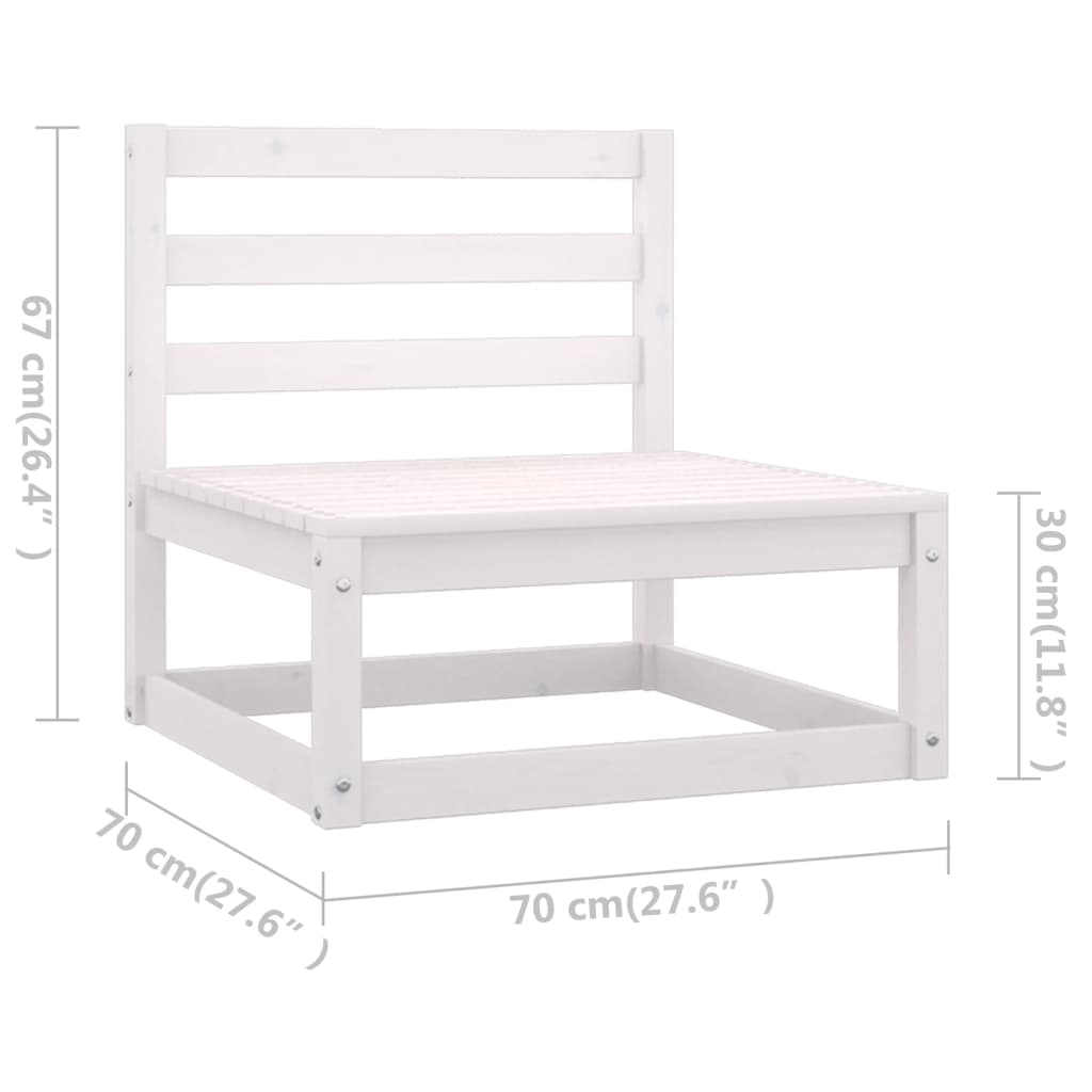 Set de muebles de jardín 11 pzas con cojines madera pino blanco vidaXL