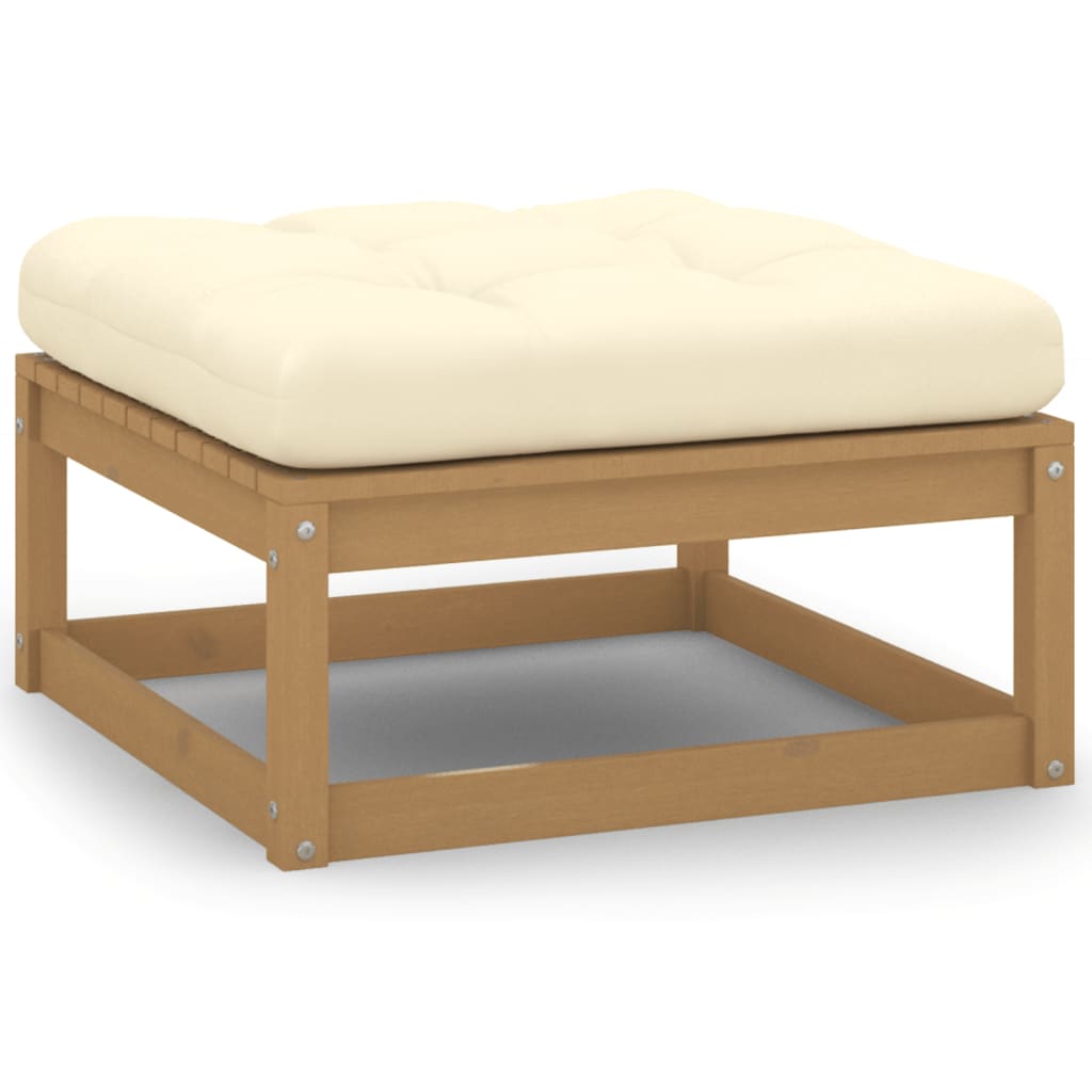 Set de muebles de jardín 9 pzs cojines madera pino marrón miel vidaXL