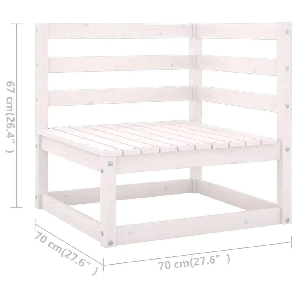 Set de muebles de jardín 13 pzas con cojines madera pino blanco Vetonek