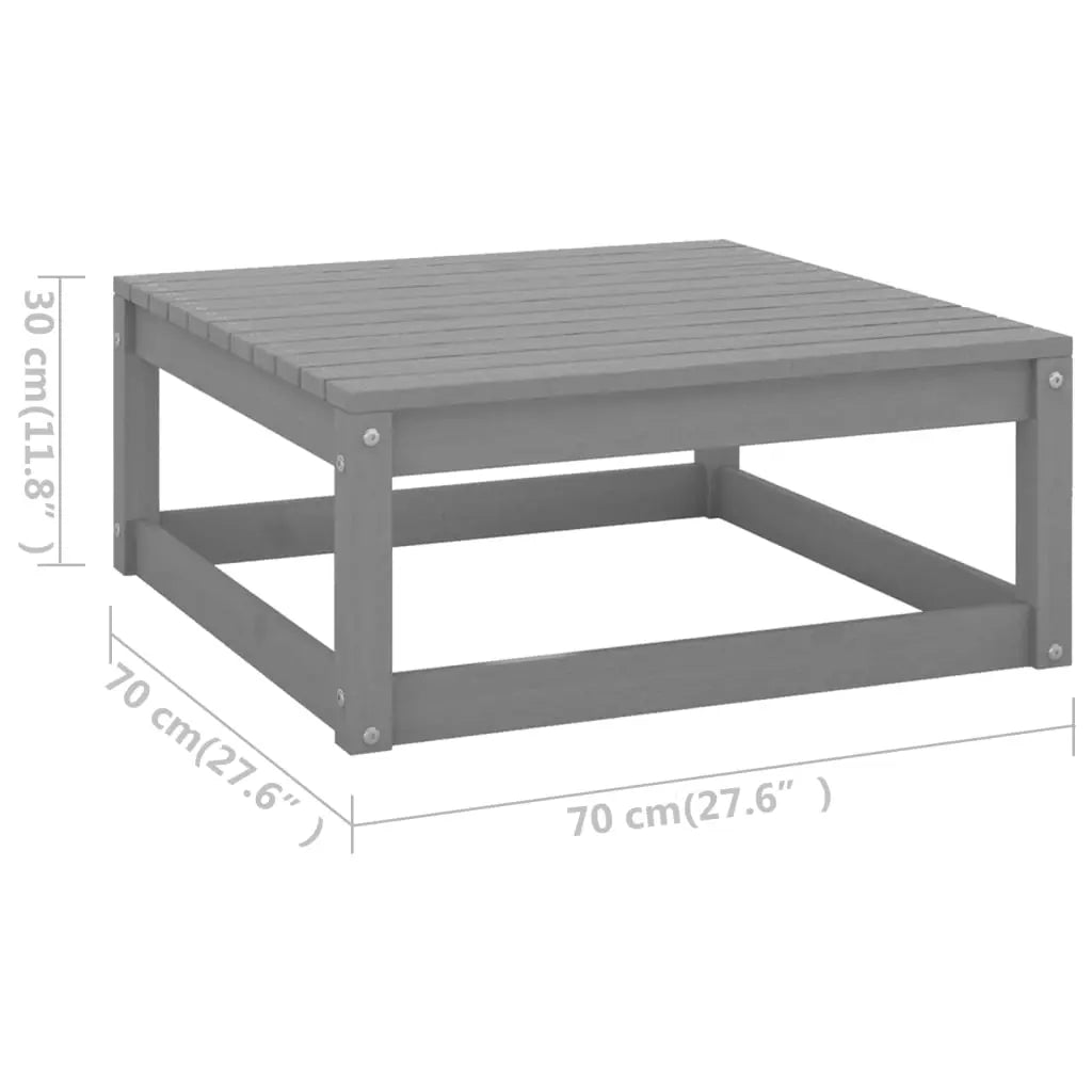 Set de muebles de jardín 14 pzas con cojines madera pino gris Vetonek