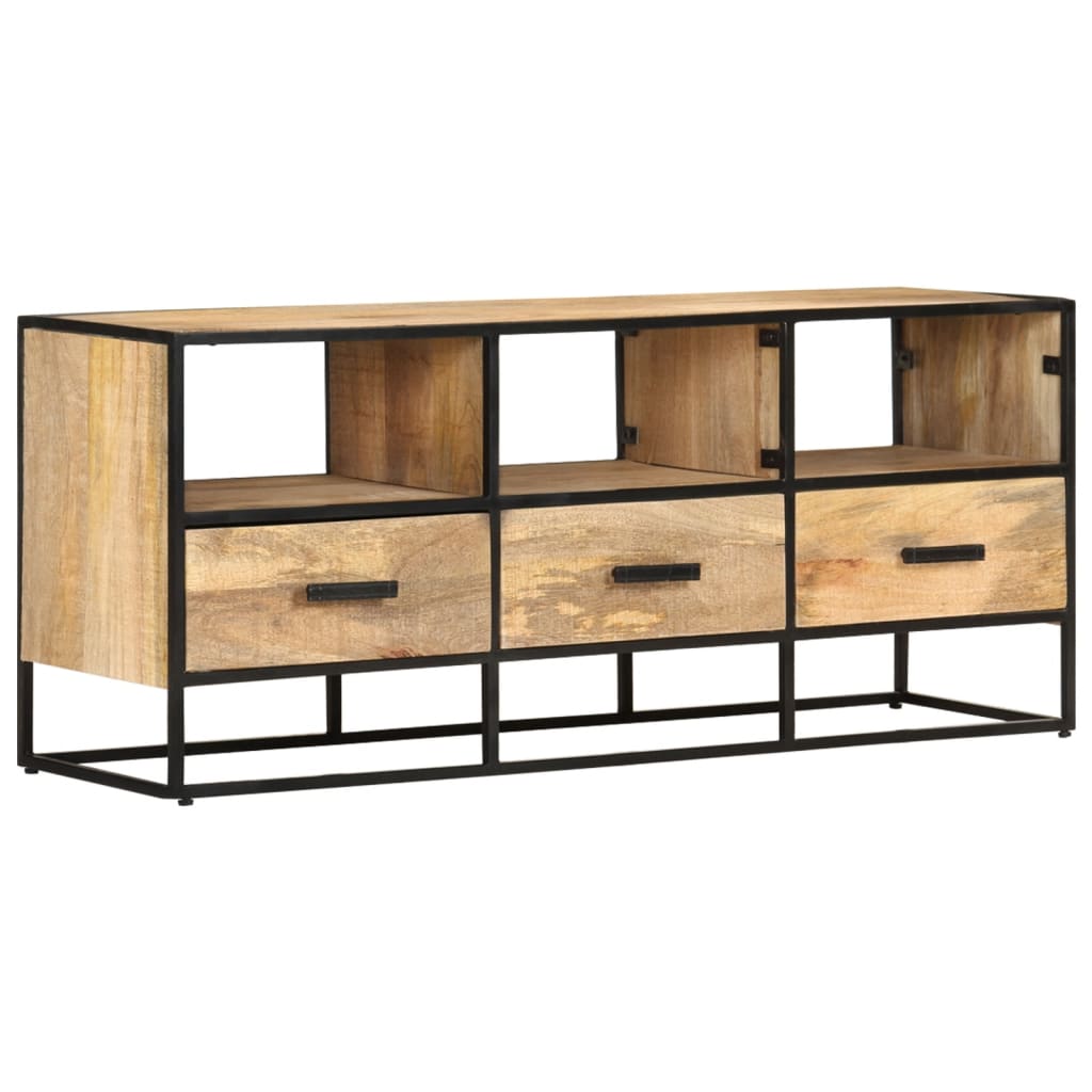 Vetonek Mueble para TV de madera maciza de mango rugosa 110x30x45 cm