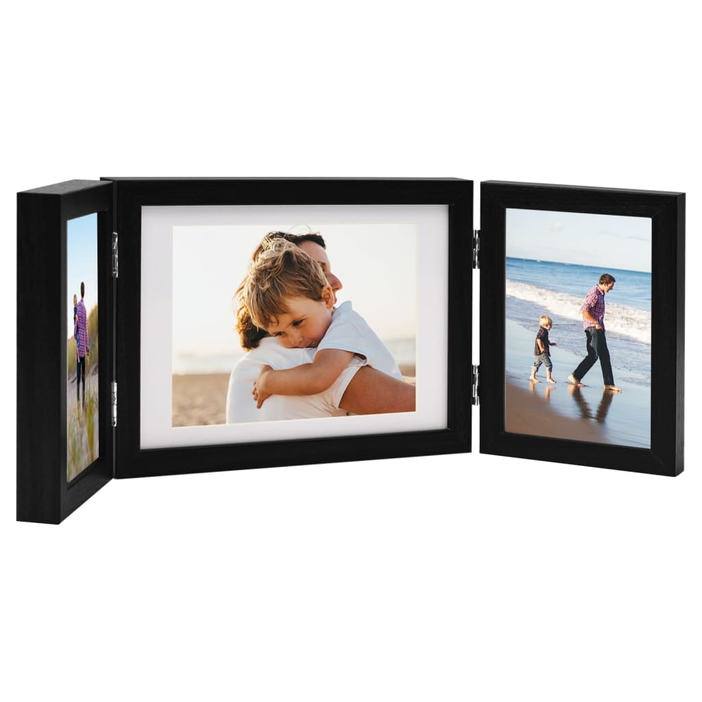 Vetonek Marco de foto collage triple negro 22x15cm+2x(10x15cm)