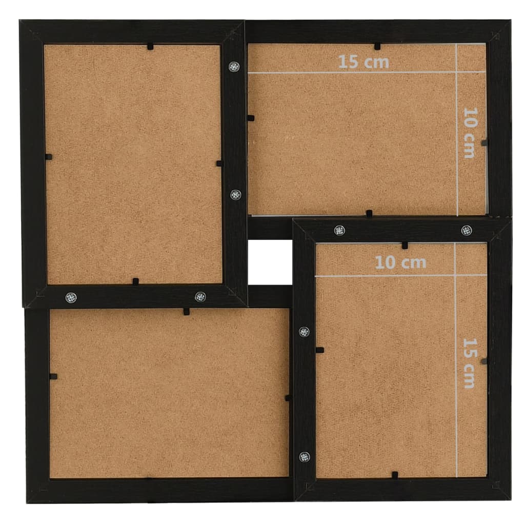 4x (10x15 cm) Black MDF photo frame frame (10x15)