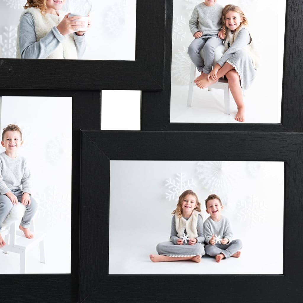 4x photo collage frame (13x18 cm) MDF black