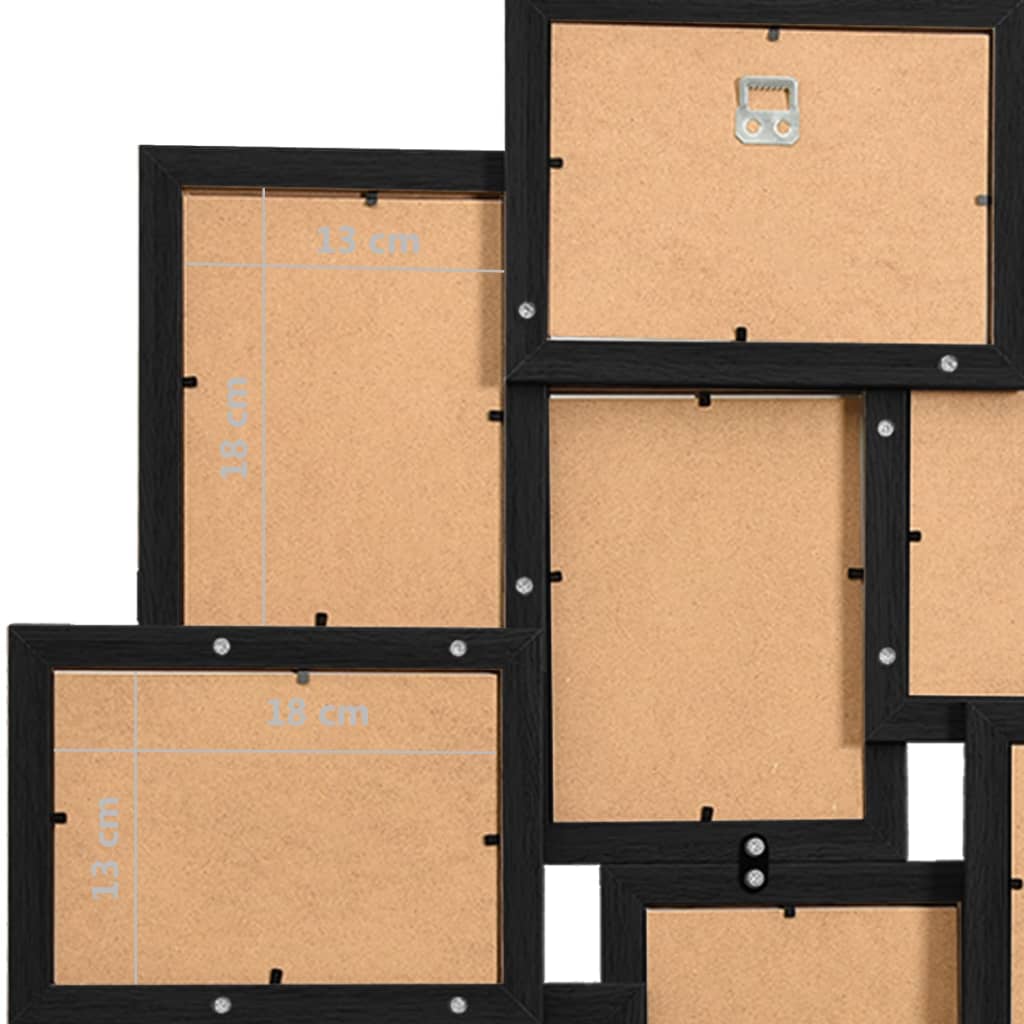 10x photo collage frame (13x18 cm) MDF black