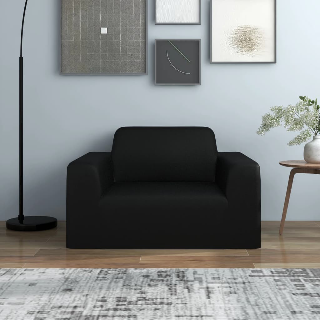 Vetonek Funda elástica para sillón poliéster jersey negra