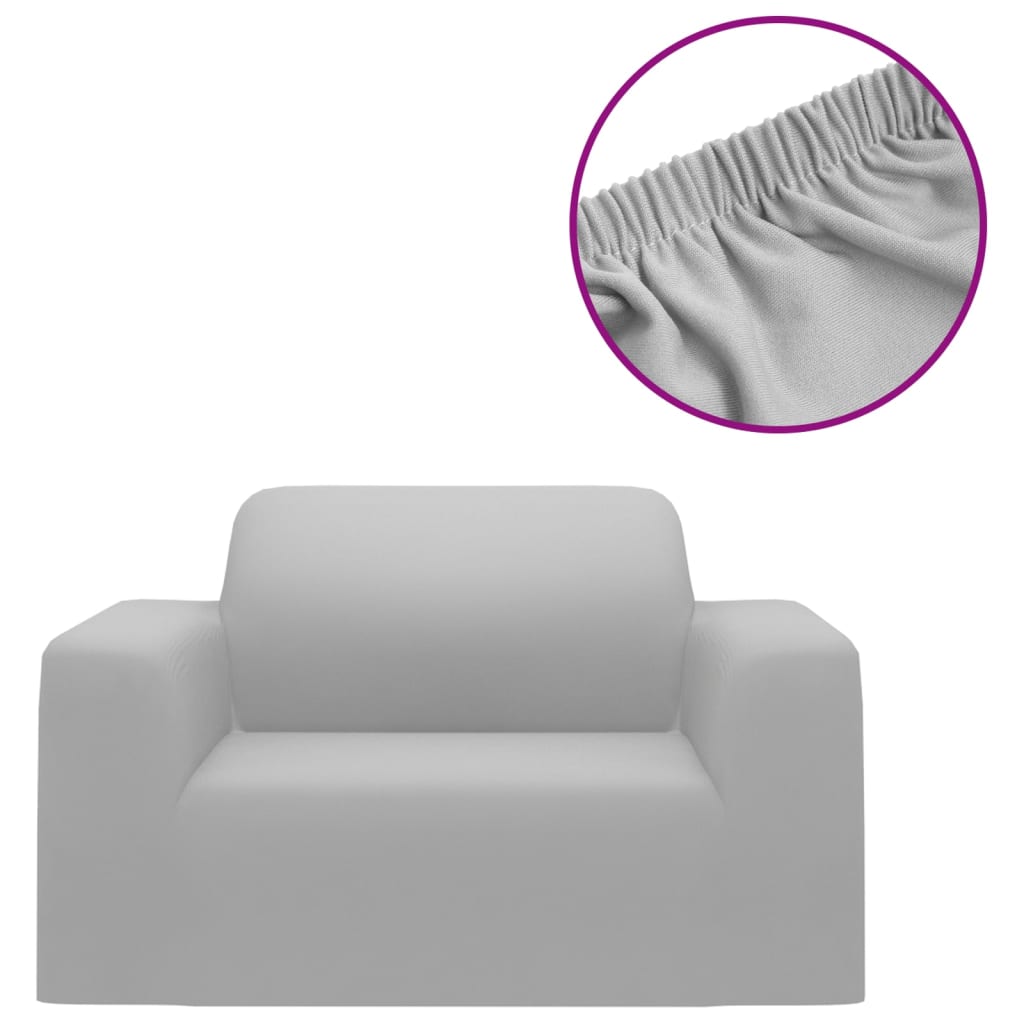 Funda elástica para sillón poliéster jersey gris vidaXL