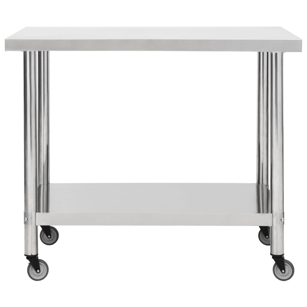 Kitchen work table with 100x30x85 cm stainless steel