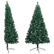 Medio árbol de navidad con luces y bolas verde 120 cm v5643 - Vetonek