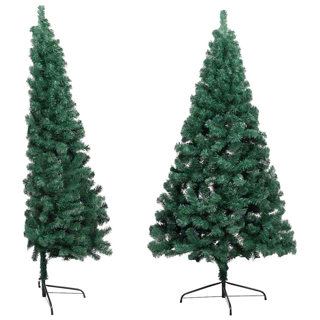 Medio árbol de navidad con luces y bolas verde 120 cm v5643 - Vetonek