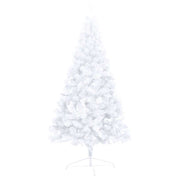 Medio árbol de navidad con luces y bolas blanco 240 cm v5735 - Vetonek