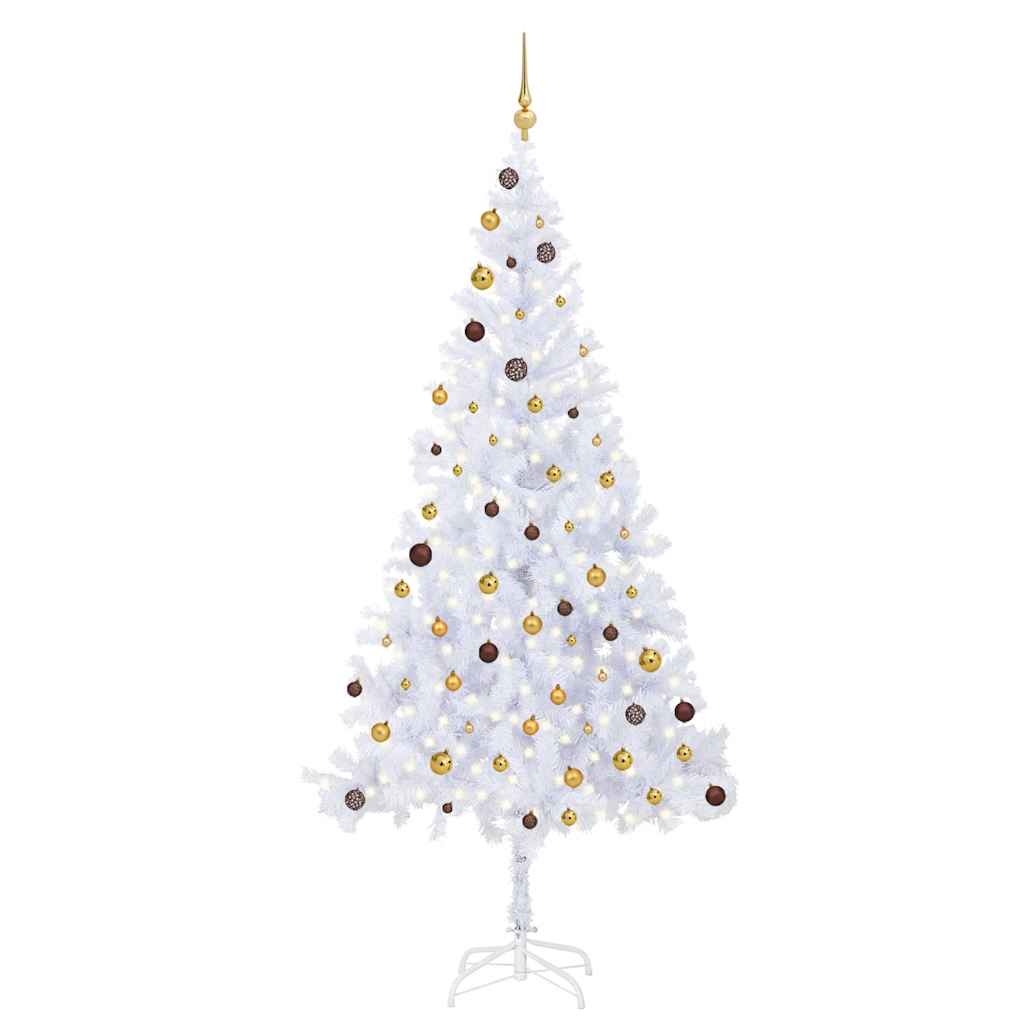 Vetonek Árbol de Navidad artificial con luces y bolas 910 ramas 210 cm