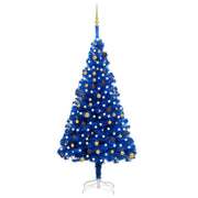 Árbol de navidad preiluminado con luces y bolas azul 240 cm v5988 Vetonek
