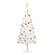 Árbol de navidad preiluminado con luces y bolas blanco 240 cm v6374 Vetonek