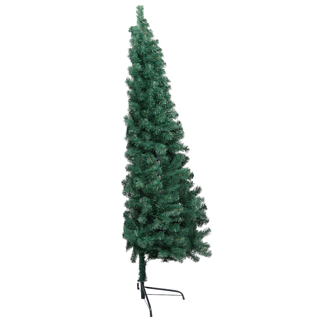 Medio árbol de Navidad con luces y bolas verde 120 cm - Vetonek