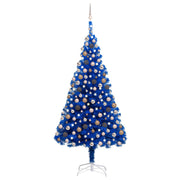 Árbol de navidad preiluminado con luces y bolas azul 240 cm v6848 Vetonek