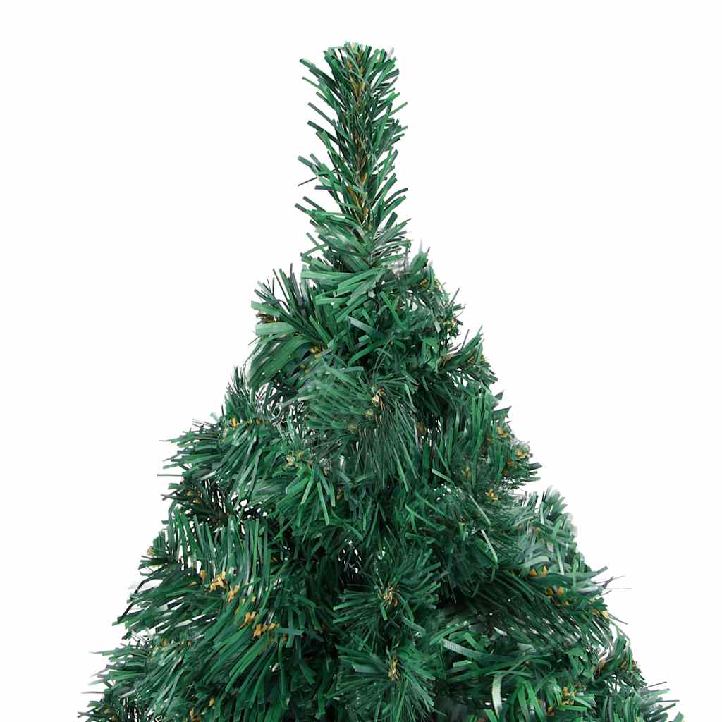 Árbol de navidad preiluminado con luces y bolas verde 210 cm v7104 - Vetonek