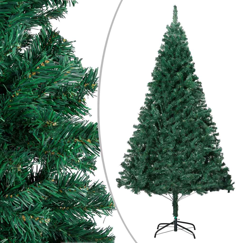 Árbol de navidad preiluminado con luces y bolas verde 240 cm v7111 - Vetonek