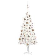 Árbol de navidad preiluminado con luces y bolas blanco 120 cm v7197 Vetonek