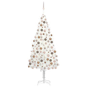 Árbol de navidad preiluminado con luces y bolas blanco 240 cm v7234 Vetonek