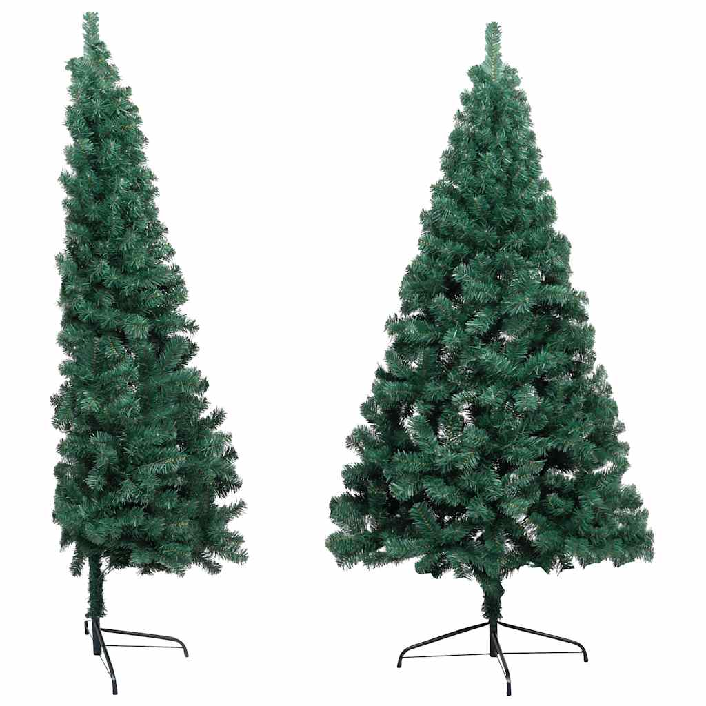Medio árbol de navidad con luces y bolas verde 120 cm v7364 Vetonek