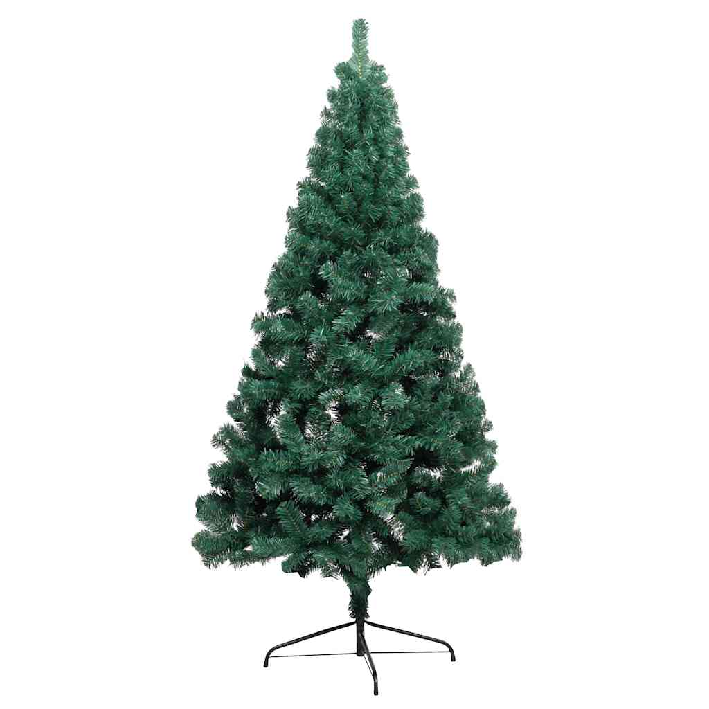 Medio árbol de navidad con luces y bolas verde 120 cm v7364 - Vetonek