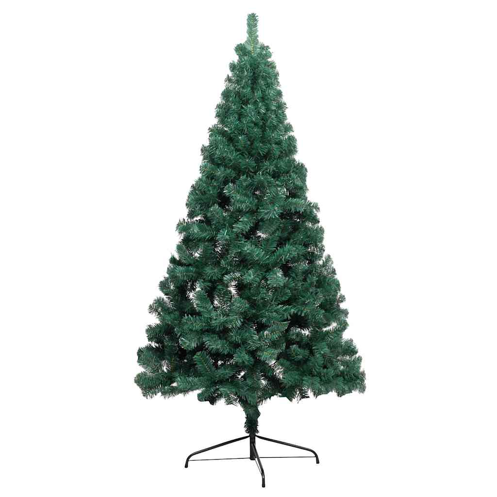 Medio árbol de navidad con luces y bolas verde 120 cm v7364 Vetonek