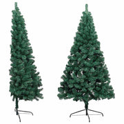 Medio árbol de navidad con luces y bolas verde 240 cm v7401 - Vetonek