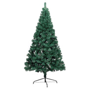 Medio árbol de navidad con luces y bolas verde 240 cm v7401 - Vetonek