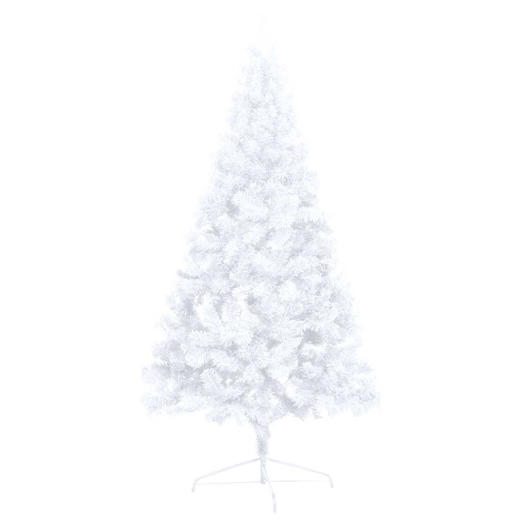 Medio árbol de navidad con luces y bolas blanco 180 cm v7432 - Vetonek