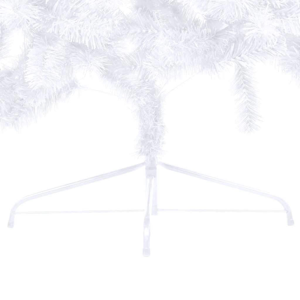 Medio árbol de navidad con luces y bolas blanco 180 cm v7432 Vetonek
