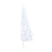 Medio árbol de navidad con luces y bolas blanco 240 cm v7456 - Vetonek