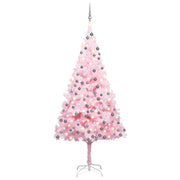 Árbol de navidad preiluminado con luces y bolas rosa 240 cm v7609 Vetonek