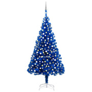 Árbol de navidad preiluminado con luces y bolas azul 240 cm v7708 Vetonek