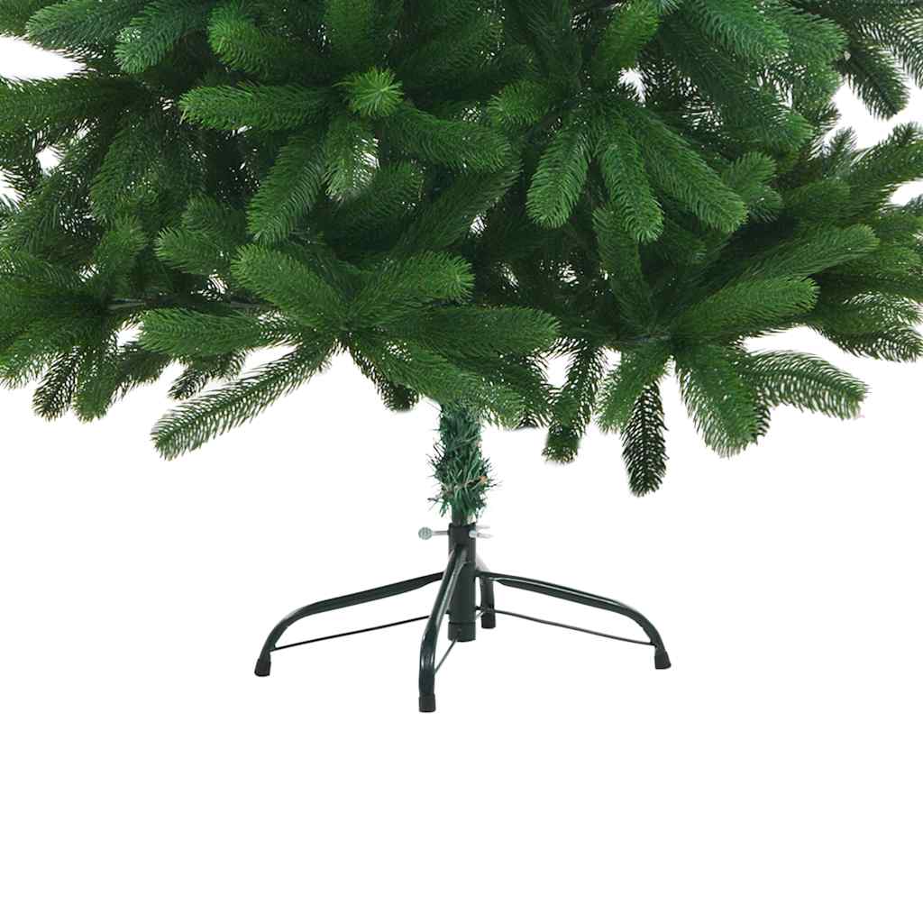 Árbol de Navidad preiluminado con luces y bolas verde 210 cm - Vetonek