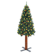 Árbol de navidad delgado madera auténtica y piñas verde 180 cm v8477 Vetonek