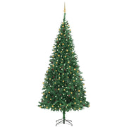 Árbol de navidad preiluminado con luces y bolas verde 300 cm v8750 Vetonek