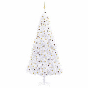Árbol de navidad preiluminado con luces y bolas blanco 300 cm v8767 Vetonek