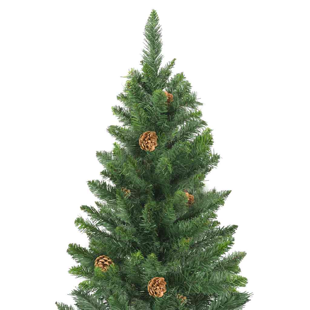 Árbol de navidad preiluminado con luces y bolas verde 210 cm v8859 - Vetonek