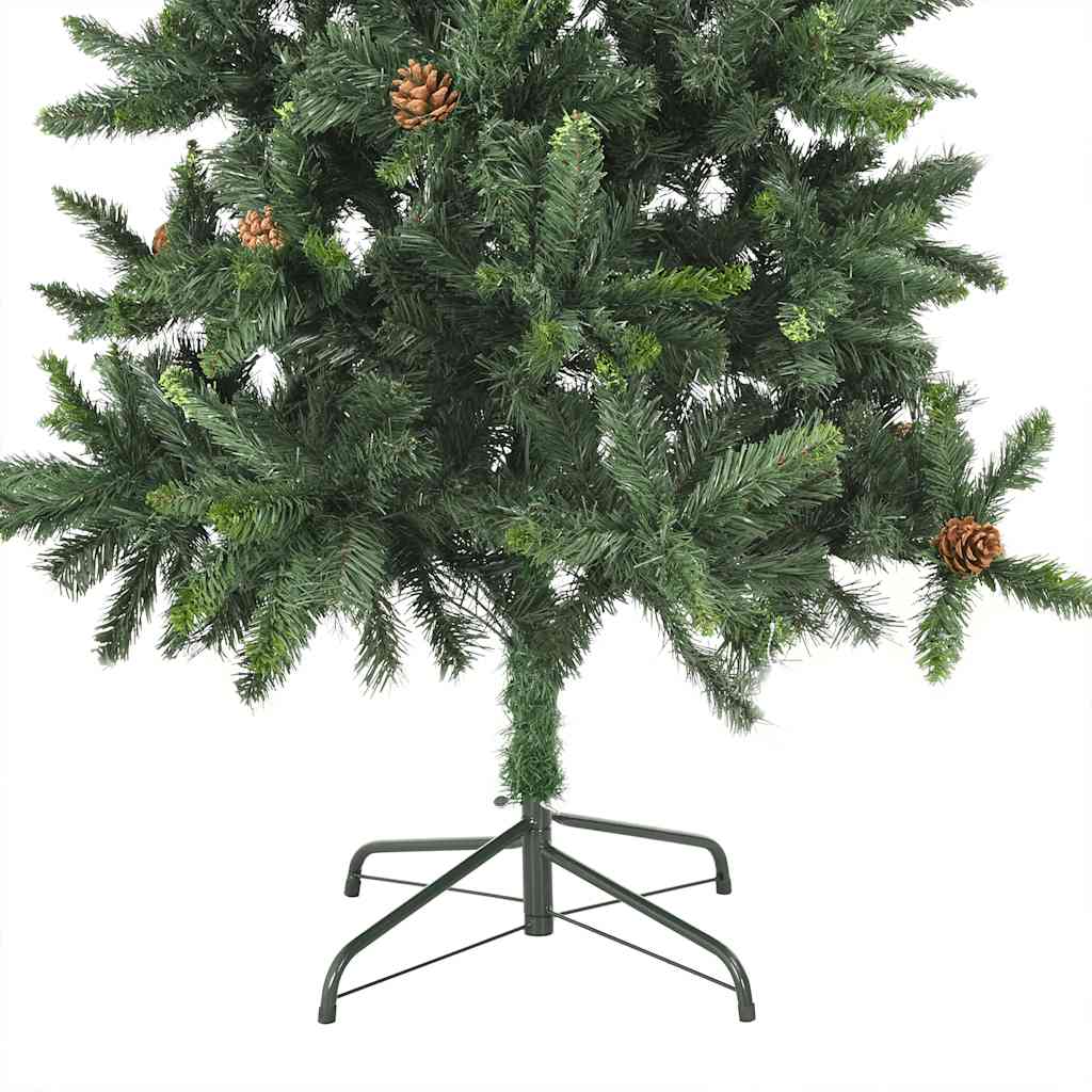 Árbol de navidad preiluminado con luces y bolas verde 210 cm v8859 - Vetonek