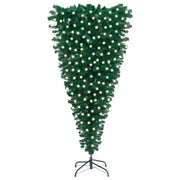 Árbol de navidad invertido preiluminado con luces verde 210 cm v0637 Vetonek