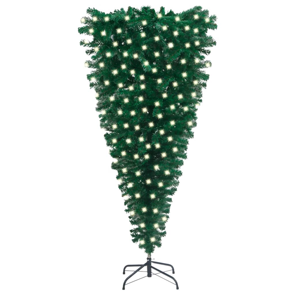 Árbol de navidad invertido preiluminado con luces verde 240 cm v0644 Vetonek