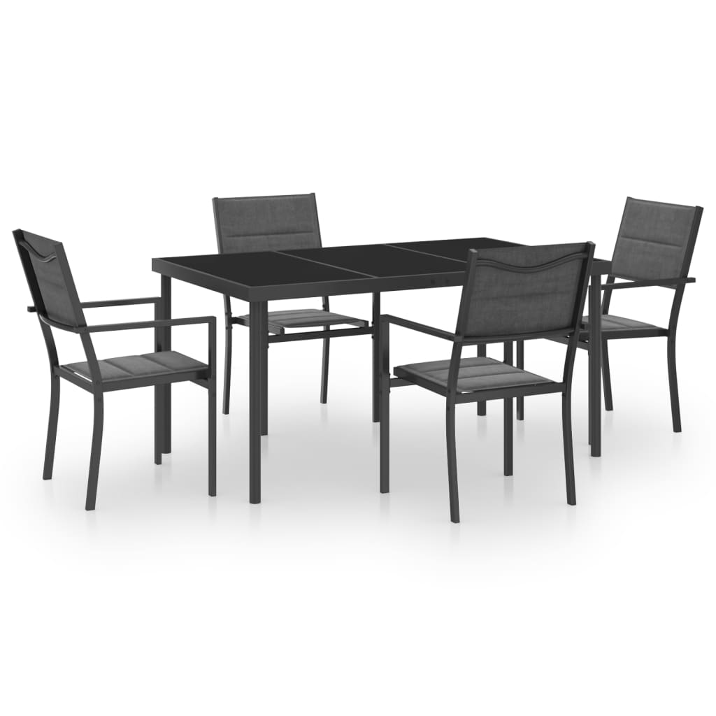 Juego de comedor para jardín 5 piezas acero vidaXL