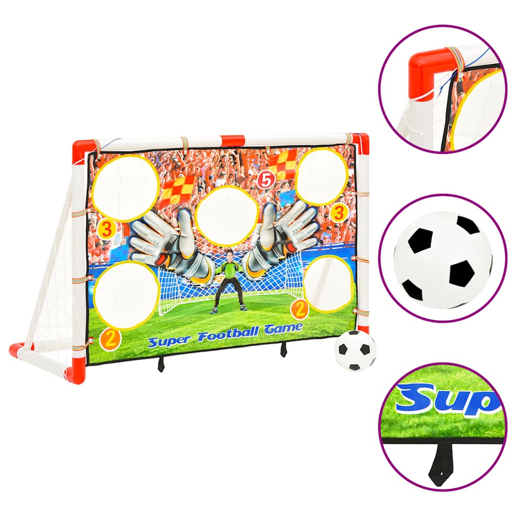 Vetonek Portería de fútbol infantil con pared de portería 120x51x77,5 cm