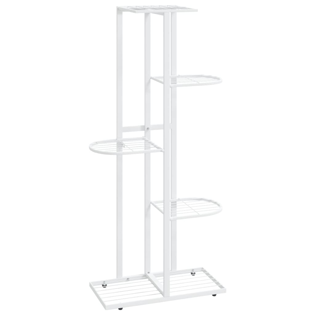 Soporte de flores de 5 estantes de metal blanco 43x22x98 cm vidaXL