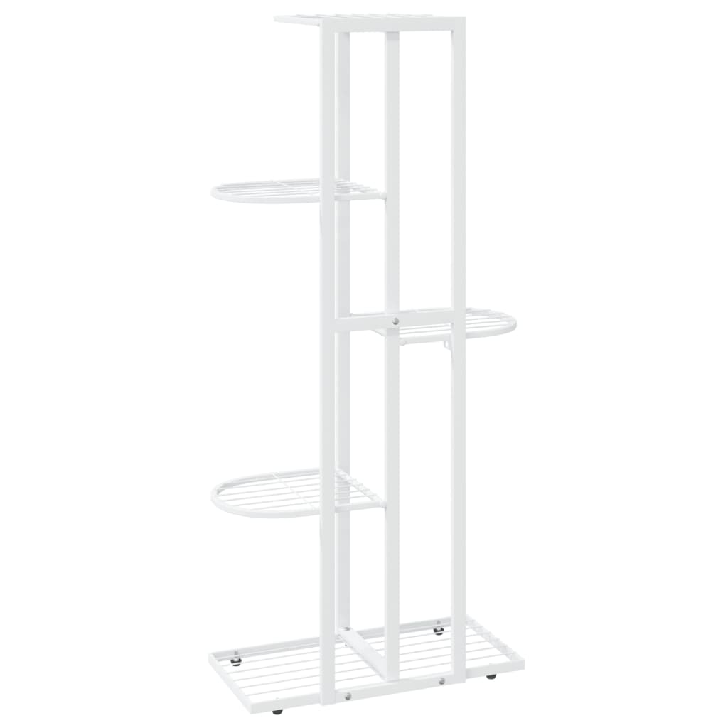 Soporte de flores de 5 estantes de metal blanco 43x22x98 cm vidaXL