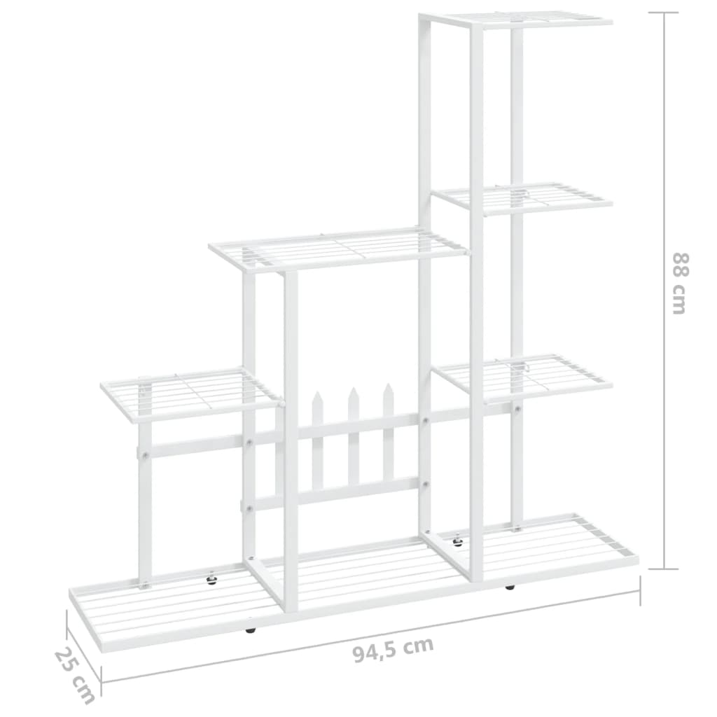 Soporte de flores de metal blanco 94,5x25x88 cm vidaXL