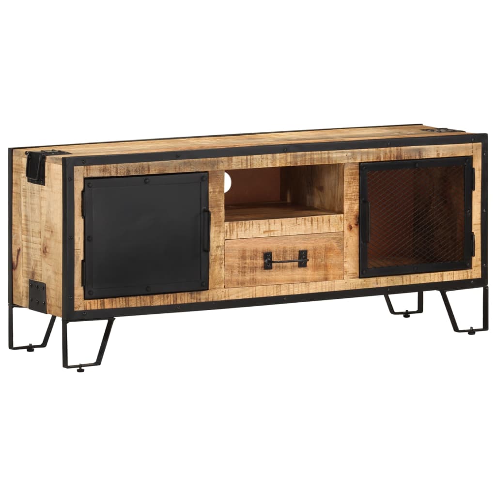 Vetonek Mueble para TV de madera maciza de mango rugosa 110x31x46 cm