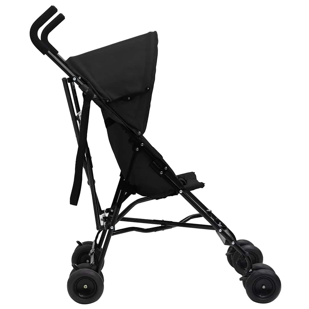 Silla de paseo de bebé acero antracita y negro vidaXL